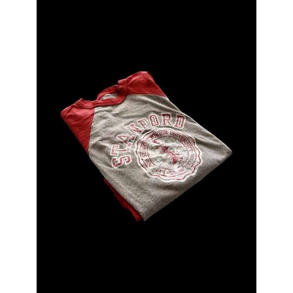 Vintage Stanford Quarter Sleeve Shirt Mens Medium 90s Red‎ Baseball No Size Tag